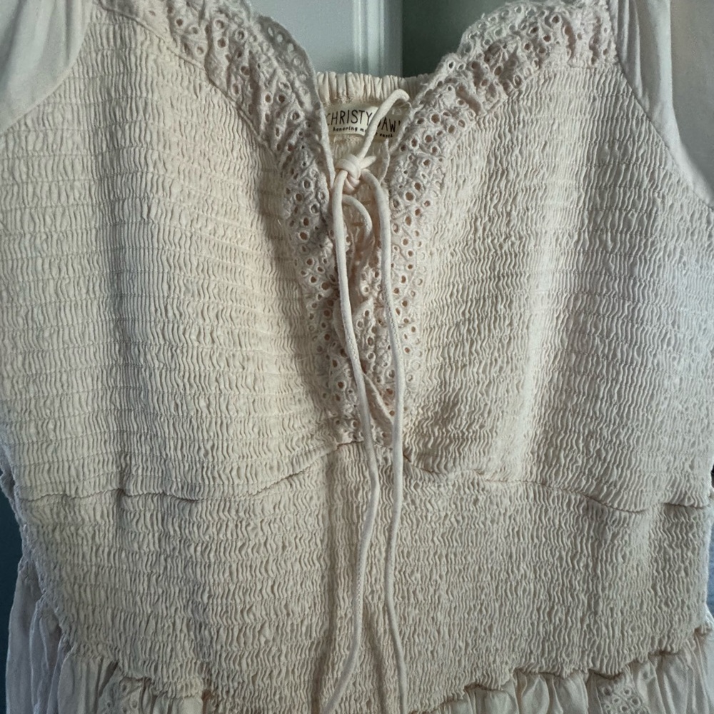 Christy dawns Madeline ivory dress Cream Puff-Sleeve Midi Dress - Picture 7 of 8